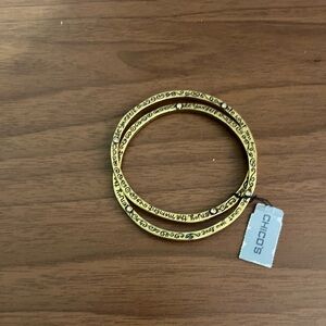 NEW WITH TAGS.  Gold tone, 2 linked bracelet.